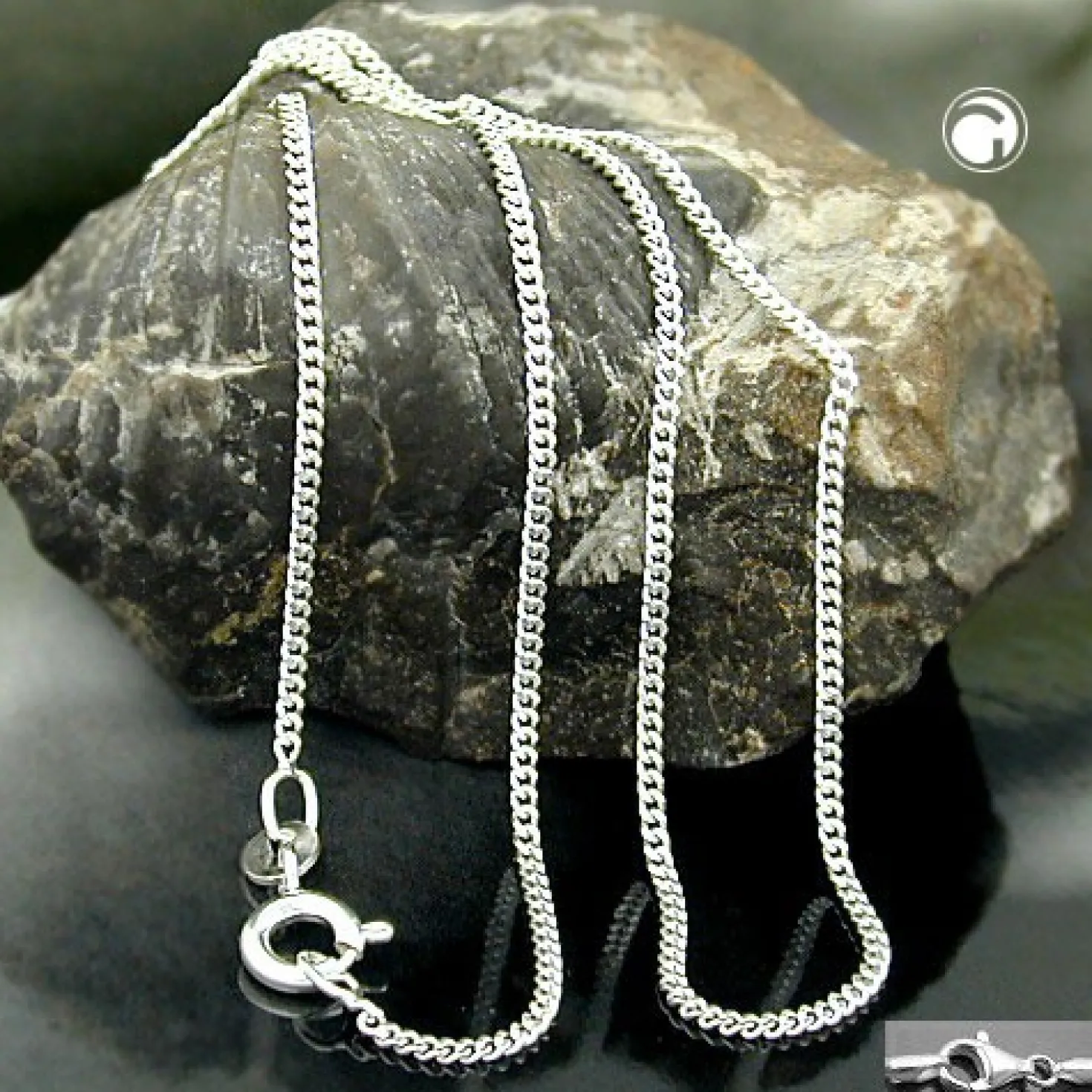 1,4mm Collier Kette Halskette, Panzer, echtes 925 Silber, Damen, 45cm