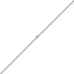 1,8mm Collier Kugelkette aus 585 Gold Weißgold Rotgold bicolor Halsschmuck, 50cm