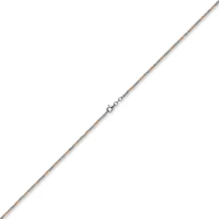 1,8mm Collier Kugelkette aus 750 Gold Weißgold Rotgold bicolor Halsschmuck, 42cm