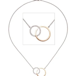 1,5mm Collier mit 25 Diamanten 0.25Ct 585 Gold Weißgold Rotgold 42cm