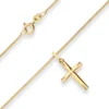 1mm Collier Panzerkette Goldkette mit Kreuz Halskette aus 585 Gold Gelbgold 45cm