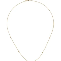 1,1mm Collier Rundankerkette kleinen spitz ovalen Oliven, 585 Gold Gelbgold 45cm