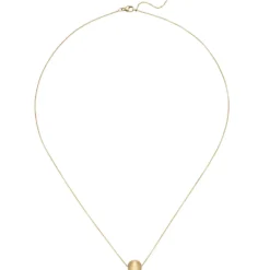 0,7mm Collier Rundankerkette mit mattierter Kugel, 750 Gold Gelbgold, 45cm