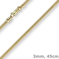 3mm Collier runde Himbeer-Kette aus 585 Gold Gelbgold Halsschmuck Halskette 45cm