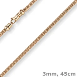 3mm Collier runde Himbeer-Kette aus 585 Gold Rotgold Halsschmuck Halskette 45cm