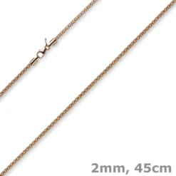 2mm Collier runde Himbeer-Kette aus 585 Gold Rotgold Halsschmuck Halskette, 45cm