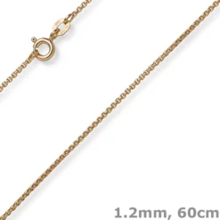 1,2mm Collier runde Veneziakette aus 585 Gold Rotgold Halsschmuck, 60cm