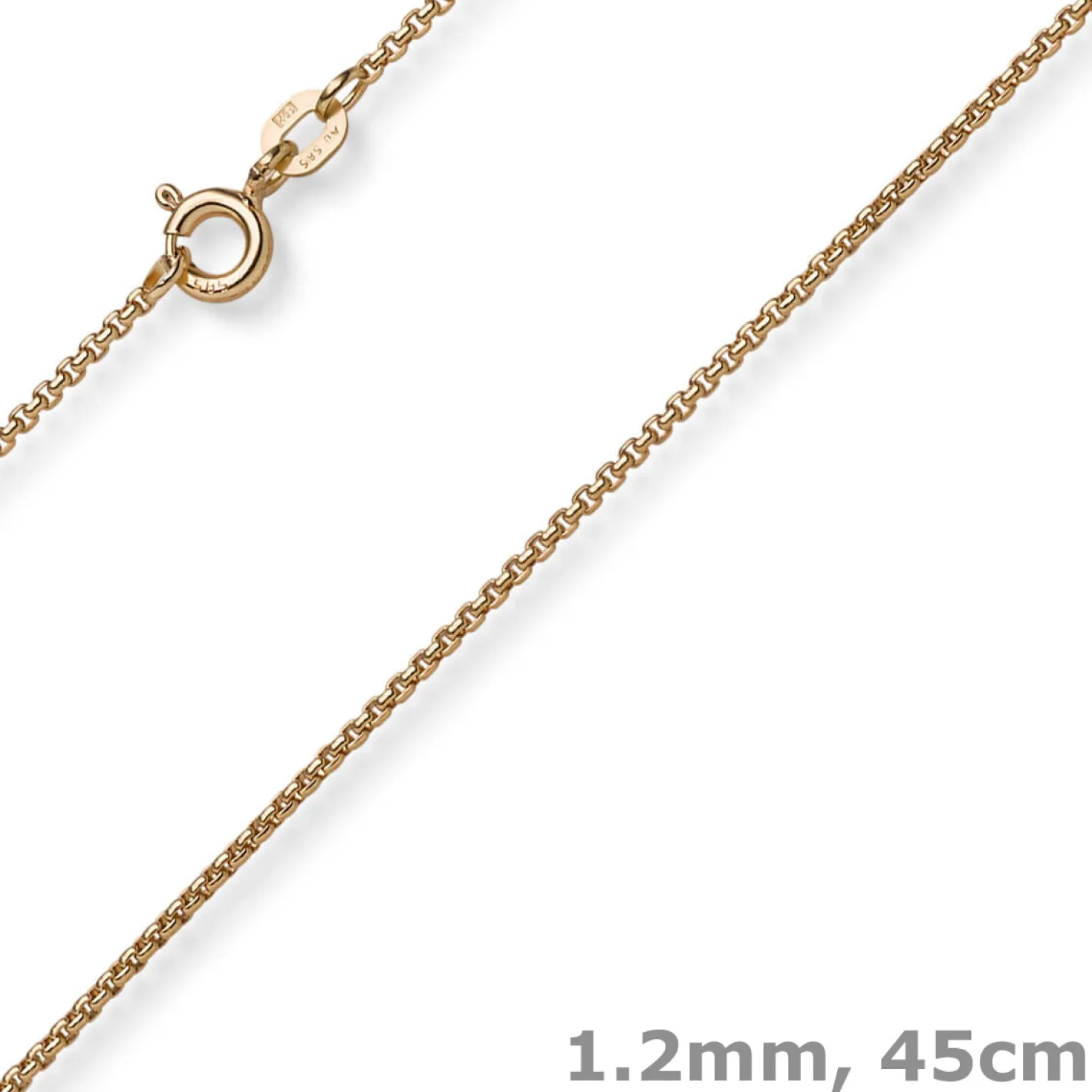 1,2mm Collier runde Veneziakette aus 585 Gold Rotgold Halsschmuck, 45cm