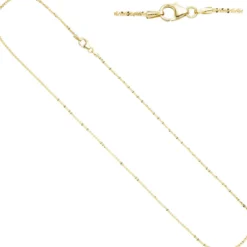 1,3mm Criss-Cross Halskette Collier aus 333 Gold Gelbgold, Goldkette Damen 42cm