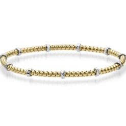 2mm Cubic-Armband mit Rollo elastisch 750 Gold Gelbgold Weißgold stretch