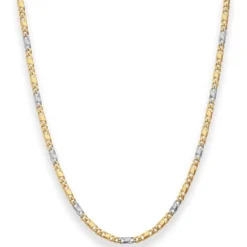 2,7mm Dollarkette Goldkette Collier Halskette aus 585 Gold gelb/weiß 45cm