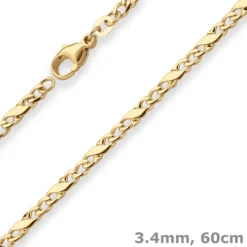3,4mm Dollarkette Goldkette Collier Halskette aus 333 Gold Gelbgold 60cm