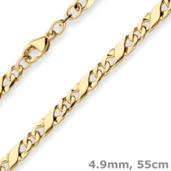 4,9mm Dollarkette Goldkette Collier Halskette aus 333 Gold Gelbgold 55cm