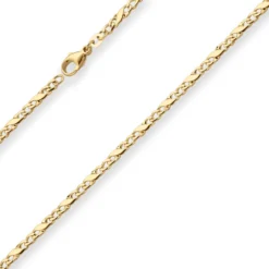 3,4mm Dollarkette Goldkette Collier Halskette aus 585 Gold Gelbgold 45cm