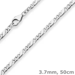 3,7mm Dollarkette Silberkette Collier Halskette aus 925 Silber 50cm