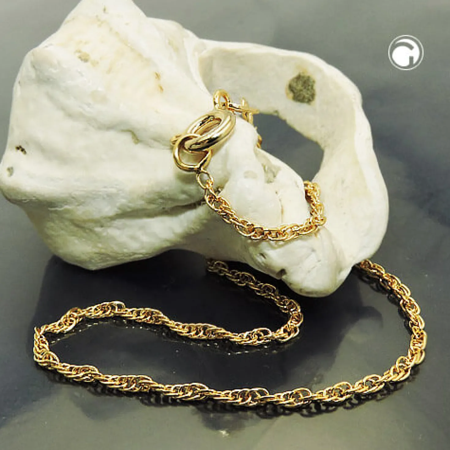 1,6mm Doppelanker-Kette gedreht Halskette Collier aus 9Kt 375 Gold Gelbgold 50cm