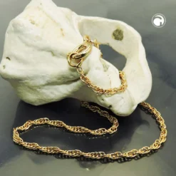 1,6mm Doppelanker-Kette gedreht Halskette Collier aus 9Kt 375 Gold Gelbgold 45cm