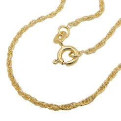 1,6mm Doppelanker-Kette gedreht Halskette Collier aus 9Kt 375 Gold Gelbgold 38cm