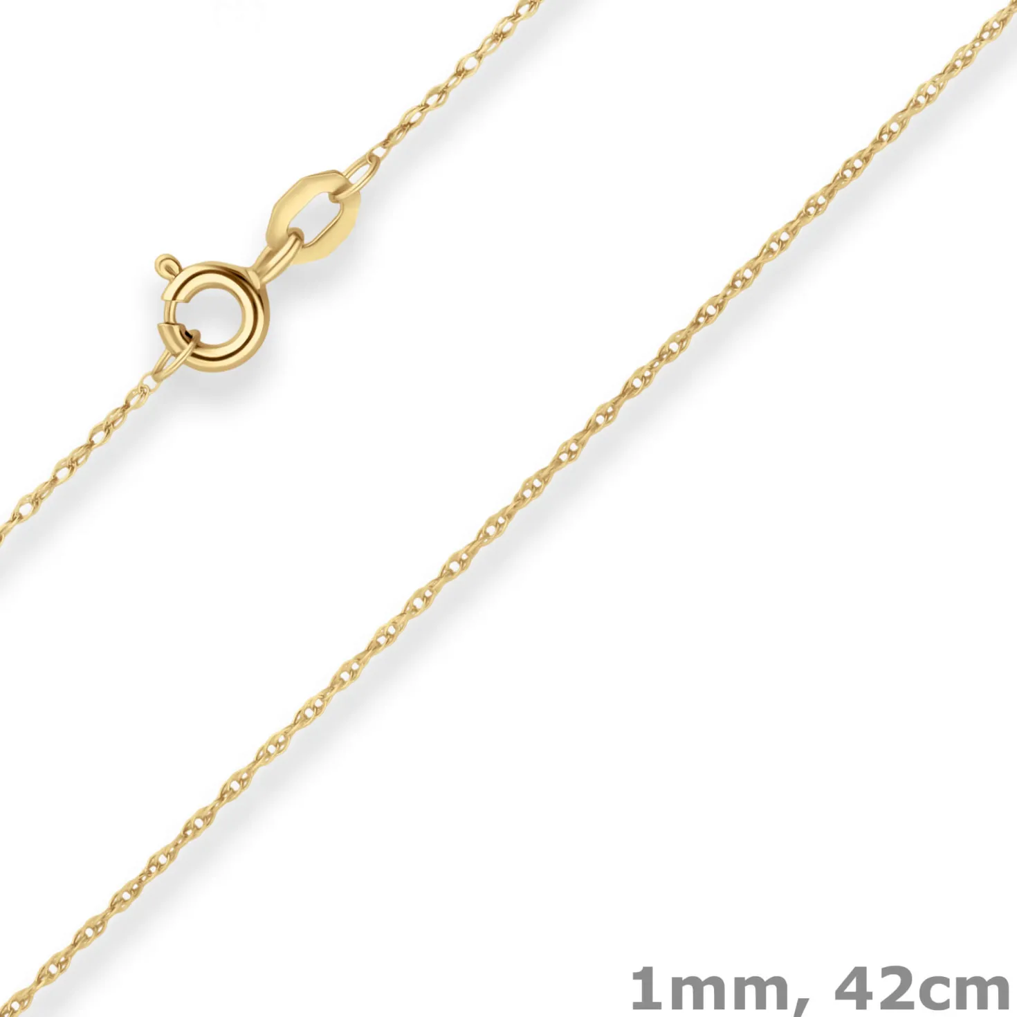 1mm Doppelankerkette Goldkette Collier Halskette aus 375 Gold Gelbgold 42cm