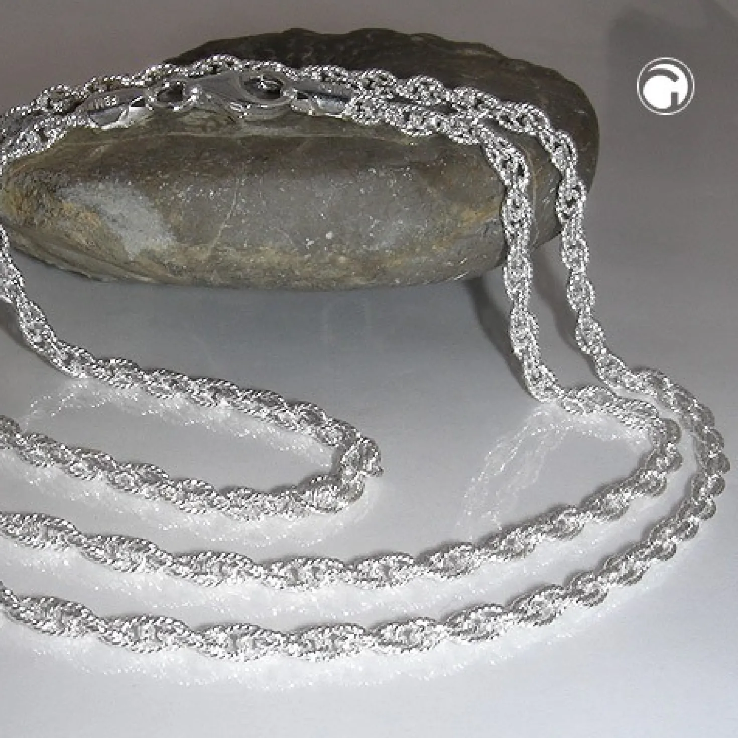3mm Doppelankerkette Halskette Kette Collier, 925 Silber, 50cm, Unisex
