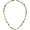 10,2mm Erbs-Anker flach Kette aus Edelstahl bicolor gold-farben beschichtet 49cm