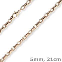 5mm Erbs-Anker oval Armband Armkette Armschmuck aus 585 Gold Rotgold 21cm