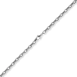 5mm Erbs-Anker oval Kette Halskette Collier aus 585 Gold Weißgold 45cm