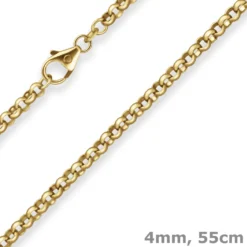 4mm Erbskette Goldkette Collier Halskette aus 585 Gold Gelbgold 55cm