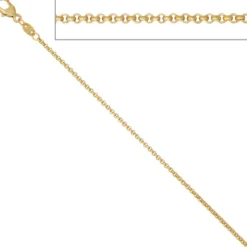 1,5mm Erbskette Kette Collier, 333 Gold Gelbgold, Goldkette, 40 cm