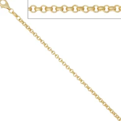 2,5mm Erbskette Kette Collier, 333 Gold Gelbgold, Goldkette, 42 cm