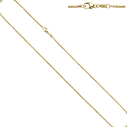 1,5mm Erbskette Kette Collier, 585 Gold Gelbgold, Goldkette, 42cm