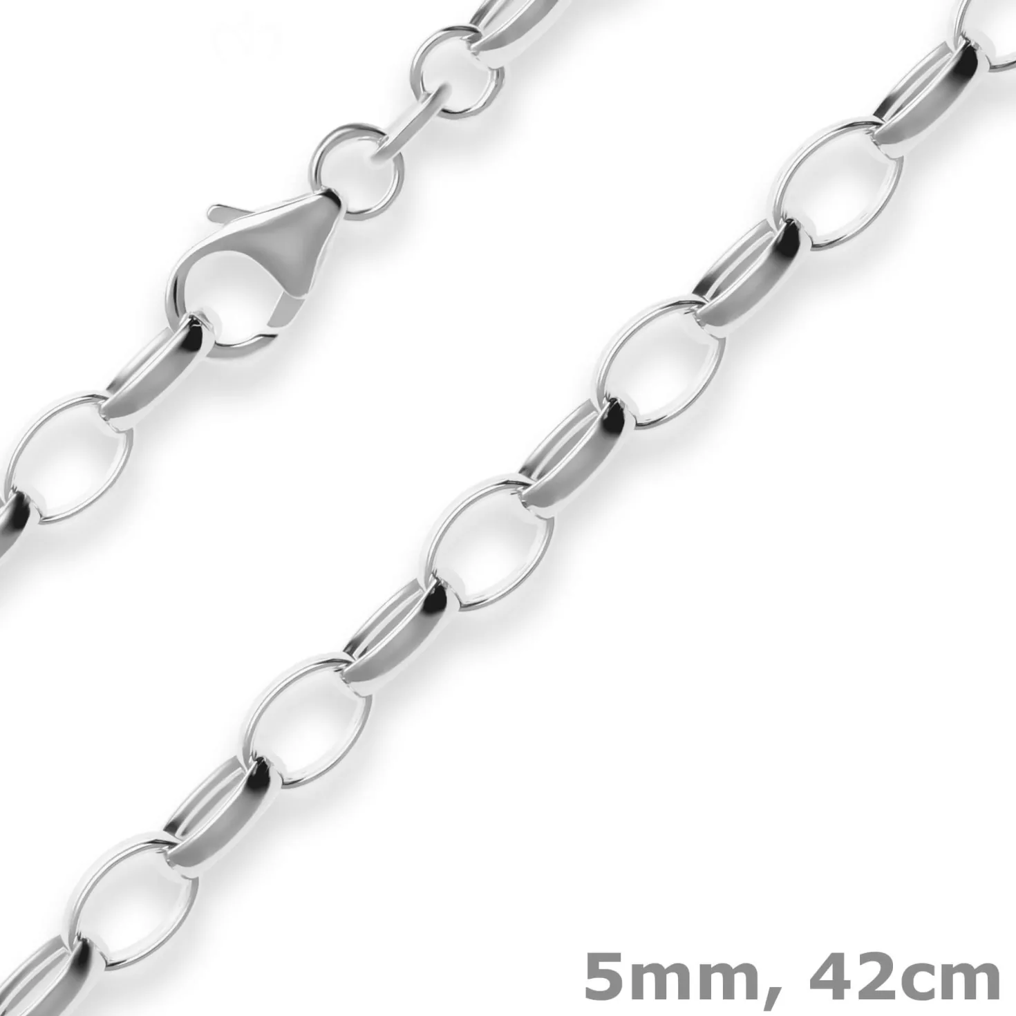 5mm Erbskette Silberkette Collier Halskette aus 925 Silber 42cm