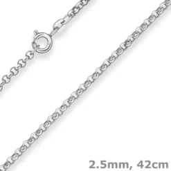 2,5mm Erbskette Silberkette Collier Halskette aus 925 Silber 42cm