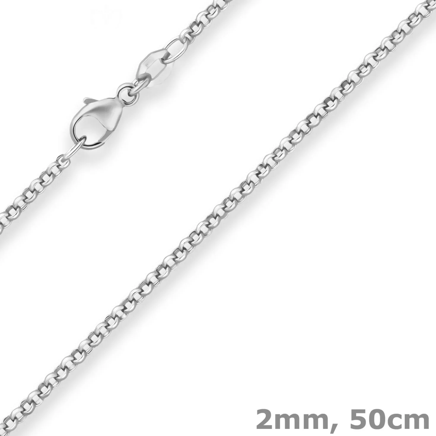 2mm Erbskette Silberkette Collier Halskette aus 925 Silber 50cm
