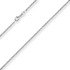2mm Erbskette Silberkette Collier Halskette aus 925 Silber rhodiniert 51cm