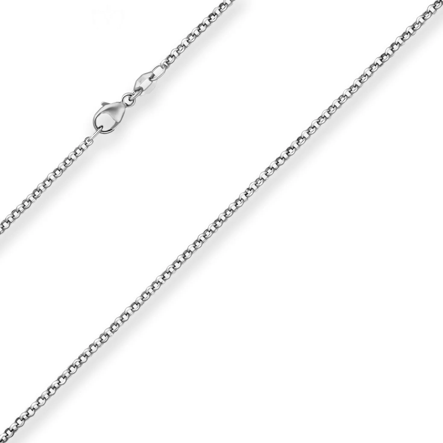 2mm Erbskette Silberkette Collier Halskette aus 925 Silber rhodiniert 55cm