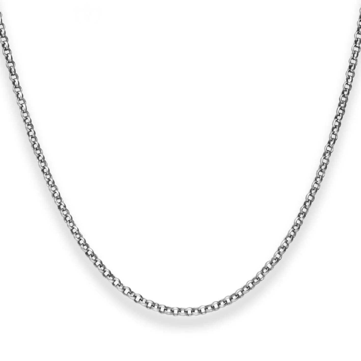 2mm Erbskette Silberkette Collier Halskette aus 925 Silber rhodiniert 55cm