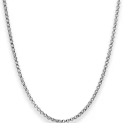 2,5mm Erbskette Silberkette Collier Halskette aus 925 Silber rhodiniert 50cm