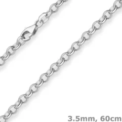3,5mm Erbskette Silberkette Collier Halskette aus 925 Silber 60cm