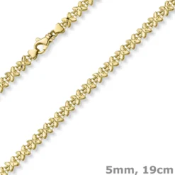 5mm Fantasie Armband Armkette Schmetterlinge aus 585 Gold Gelbgold 19cm