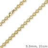 5,5mm Fantasie Armband Armkette Herzen-Kette aus 585 Gold Gelbgold 21cm
