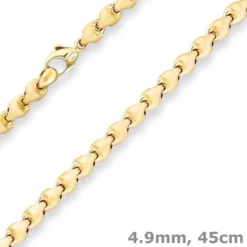 4,9mm Fantasiekette Goldkette Collier Halskette aus 750 Gold Gelbgold 45cm