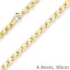 4,9mm Fantasiekette Goldkette Collier Halskette aus 585 Gold Gelbgold 50cm