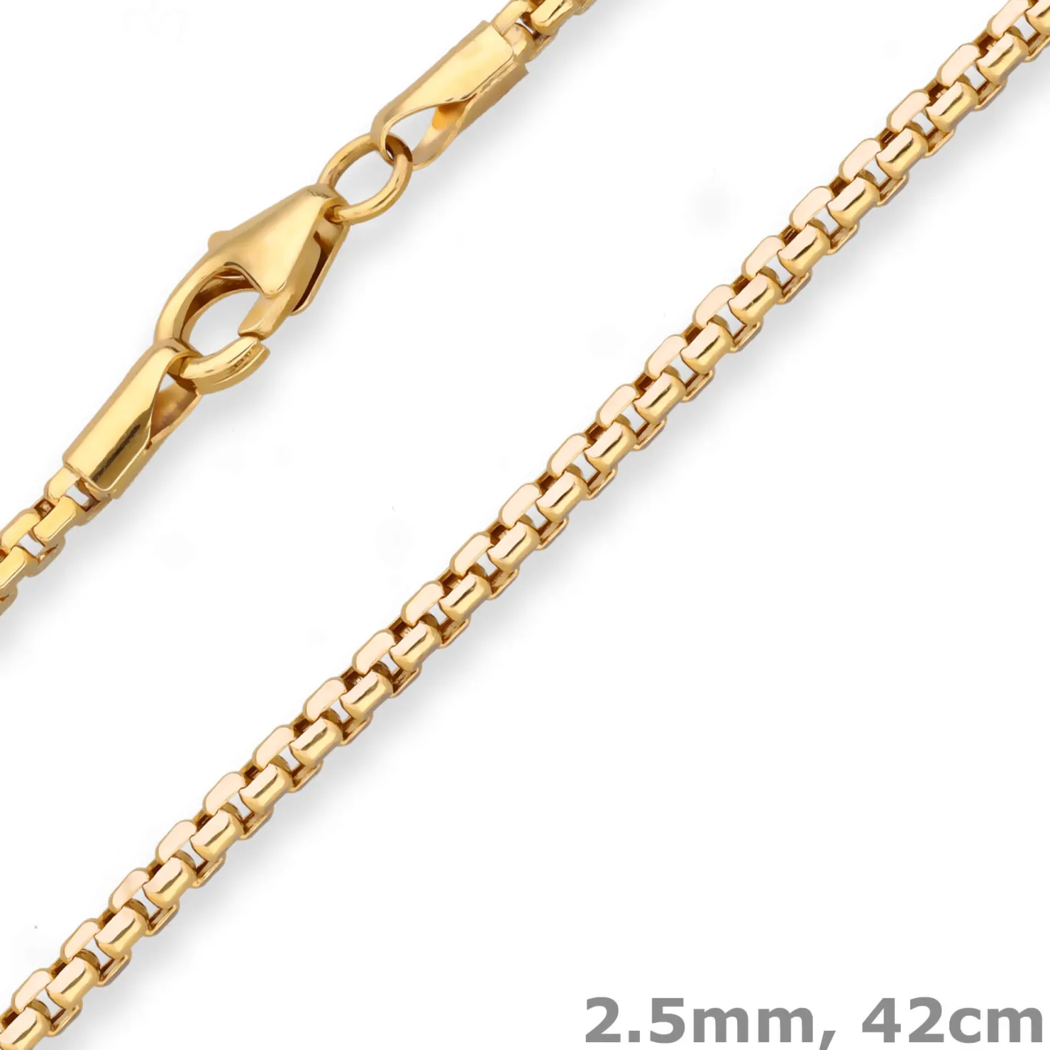 2,5mm Fantasiekette Goldkette Collier Halskette aus 585 Gold gelb/weiß 42cm