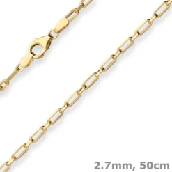 2,7mm Fantasiekette Goldkette Collier Halskette aus 585 Gold Gelbgold 50cm
