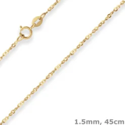 1,5mm Fantasiekette Goldkette Collier Halskette aus 333 Gold Gelbgold 45cm