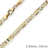 3,8mm Fantasiekette Goldkette Collier Halskette aus 585 Gold Gelbgold 55cm