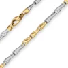 3,7mm Fantasiekette Goldkette Collier Halskette aus 585 Gold gelb/weiß 45cm