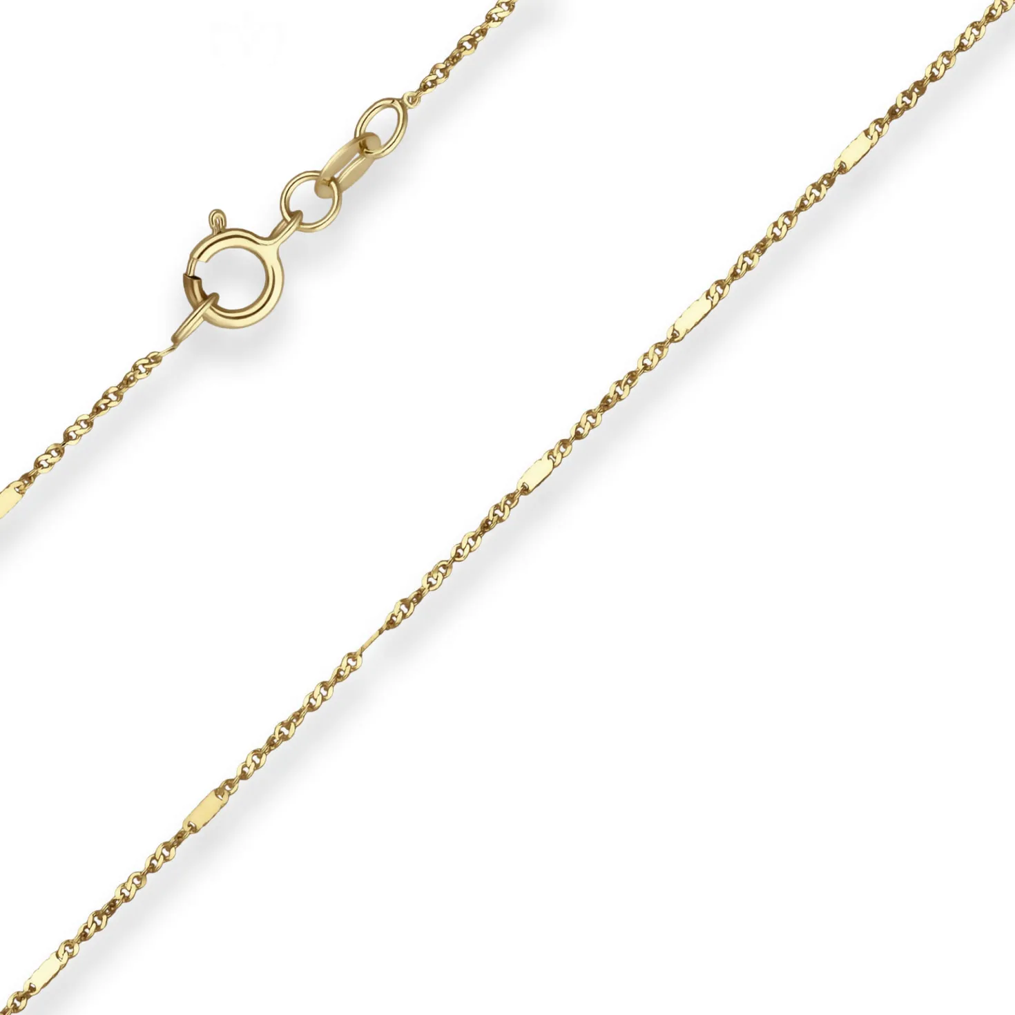 1mm Fantasiekette Goldkette Collier Halskette aus 585 Gold Gelbgold 40cm