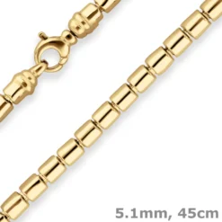 5,1mm Fantasiekette Goldkette Collier Halskette aus 585 Gold Gelbgold 45cm